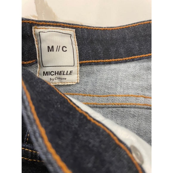 Michelle by Comune Mid-Twig Mind Rise Skinny Dark Wash Jeans leg slits Size 29 - Picture 10 of 13